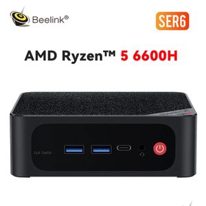 Mini PCs Beelink Ser6 6600H PC AMD Ryzen 5 RDNA2 GPU DDR5 16GB SSD 500GB PCIE4.0 WIFI6 4K BT LAN Desktop Computador DRIA DE DROPS COM OTMGS