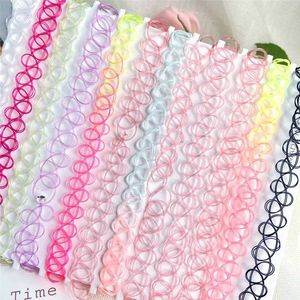 Chokers New Colar Colar Retro Elastic Tattoo Colar Womens Charme Gótico Colar Elastic Womens Presente de Casamento D240514