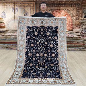 Halılar 4'x6 'Klasik Çin Handkotted Floral Güzel Oryantal Halılar Yün İpek El Yapımı Halı (WML032)