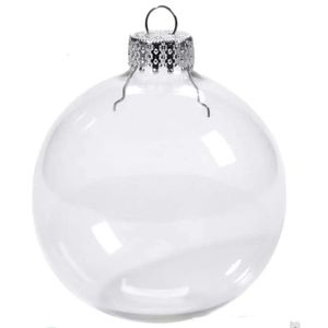 Decoração Glass Bauble Clear Natal Bolas de casamento 3 80mm Gream de Natal de 80mm