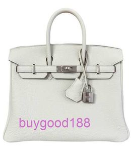 AAbirdkin Delicate Luxury Designer Totes Bag 25 Mushroom White Gray Leather Hardware Women's Handbag Crossbody Bag