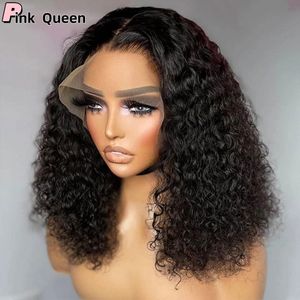 Afro Curly Edges Wig 4C Kinky Edges Baby Hair Lace Wigs 200% 13x4 HD Lace Frontal Wig Remy Kinky Curly Simualation Human Hair Wigs for Women