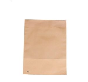 29cmx39cm Kraft Paper Window Opening self Sealing PackagingBagユニバーサル透明な衣類ジッパーバッグ