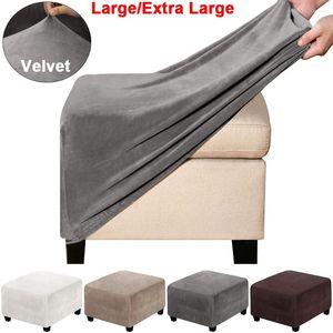 Chair Covers Velvet Footstool Stretch Footrest Slipcover Removable Ottoman Protector Folding Storage Stool Furniture Cover 2 Sizes