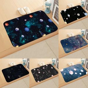 Bath Mats Space Planet Anti-Slip Starry Sky Foot Pad Moon Earth Bedroom Doormat Colorful Kitchen Carpet Floor Rug Home Decor