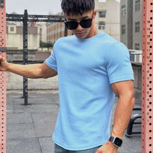 夏のアメリカの筋肉フィットネスブラザースリムフィットファッションブランド半袖男性S流星パターンソリッドカラーTシャツトレーニングラウンドネックトップオリドハートレインオプ