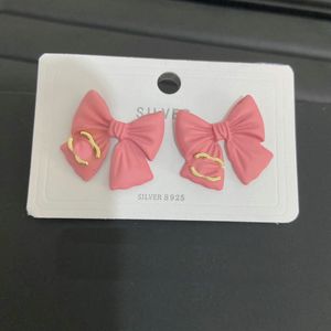 Brand Pink Bow Stud örhängen 18K Guldpläterad designer örhängen kvinnor kristall pärla örhänge smycken tillbehör fest gåva