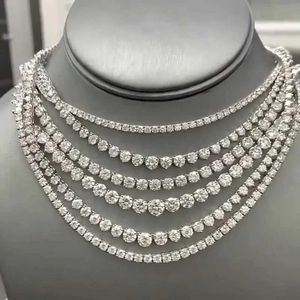 Tennis 2022 Fashion 4mm 5mm Hip Hop Gold Silver Gothic Tennis Necklace Mens Long Chain Womens Jewelry d240514