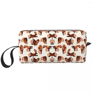 Kosmetische Taschen rotes Panda Tier Make -up -Taschen Organizer Aufbewahrungsdopp -Kit Topp Kit für Frauen Schönheit Reisen Bleistift Gehäuse