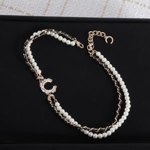 Neue Mode Perlen Halsketten Chokers Halsketten Anhänger Choker für Frauen Halsketten Buchstaben Halskette Designer Halskette Geschenkkette Schmuck Schmuck