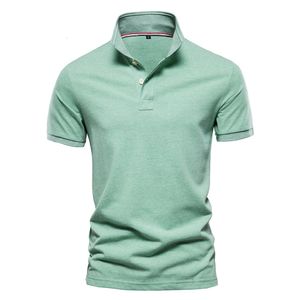 AIOPESON Cotton Mens Polos Solid Color Classic Polo Shirt Men Short Sleeve Top Quality Casual Business Social 240507