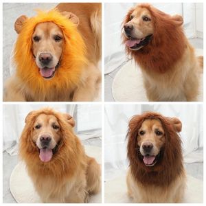 Hundkläder Halloween Lion Mane Wig Hat For Dogs and Cat Small Plear Pet Decor Accessories Fancy Hair Cap Supplies