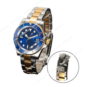 Gorące męskie zegarki 40 mm Automatyczne zegarek mechaniczny ze stali nierdzewnej Niebieski czarny ceramiczny szafir zegarek Super Luminous Montre de Luxe 222p