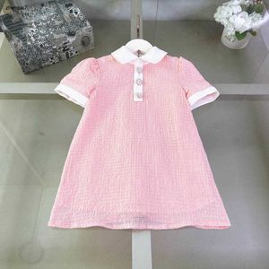 Topp baby kjol härlig rosa prinsessklänning storlek 100-150 cm barn designer kläder glänsande paljett dekoration sommar flickor partydress 24 maj