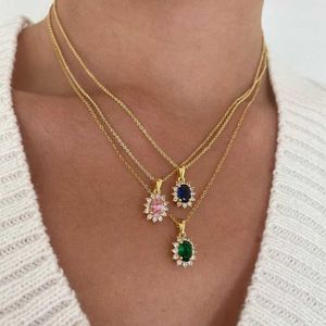 Pendant Necklaces Lost La necklace with zircon heart-shaped pendant necklace suitable for women simple women birthday gifts jewelry wholesale direct sales J240513