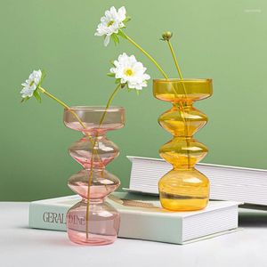 Vasos Flores nórdicas Vaso Decorativo Garrafa de Flor de Vidro para Decoração da Sala