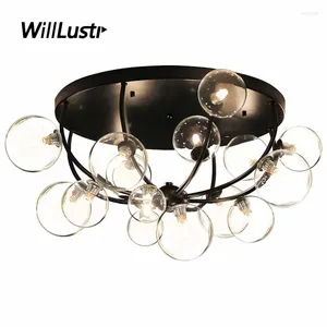 Taklampor kreativa bläckfisk lampglasbubbla järnljus el gånggalleria levande matsal sovrum 16-huvud g9 minimalistisk belysning