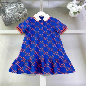 Top Baby Salia Polo Camisa Design Princesa Vestido Tamanho 100-150 CM Crianças Roupos de designer de verão Printing Girls Festerddress 24 a maio
