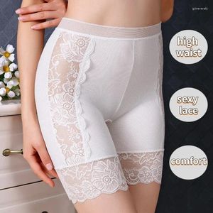 Frauen Höschen Frauen Spitze Hochtüchen Sicherheit ICE Seiden Anti-Exposition Unterwäsche L xl xxl schwarze Haut weiß rote sexy Korsett Boxerhose