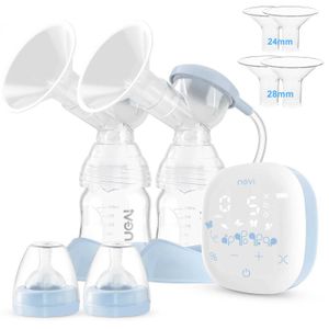 Bröstpumps NCVI Electric Double-Layer Breast Pump Nursing Hospital Grady Feeding With Two Size of Flangealternativ och stark sugkraft Q240514