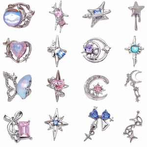 10st Luxury Alloy Moon Star Asterism Nail Art Charms Starlight Jewelry Parts Accessories for Manicure Nails Decoration Supplies 240514
