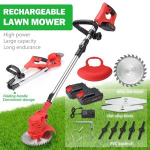 Lawn Mower Foldbar Electric Lawn Mowers Trimmers Cordless Branch Cutters Trädgårdsverktyg med Batteriesq240514
