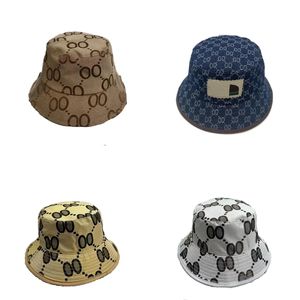 Reversibel designerhatt för kvinnors hink hatt mens hattar mössa människa solljus broderier hattar designers män duk denim multi färg utredning fa120 h4