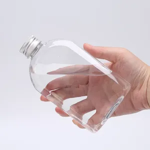 Tek kullanımlık bardak pistler 20pcs Yüksek Qulaity Pet Plastik Plastik 250ml Şeffaf Küçük Ağız Alüminyum Şişe Soğuk İçecek Kahve Suyu