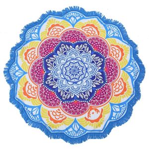 Strandkast filt hippie/boho handduk/indisk bohemisk rund bordsduk mandala dekor/yogamat meditation 58 