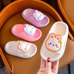 Summer Girl Childrens Slippers Cute Cartoon Animals Rabbit Slippers Breathable Comfortable Non-slip Soft Home Slippers Kids 240513