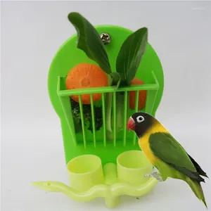 Inne zaopatrzenie ptaków karmnik Parrot Parrot Feeding Puchar Stojak Parakeet Cage Food Rack Bamak do papugi akcesoria dla zwierząt domowych