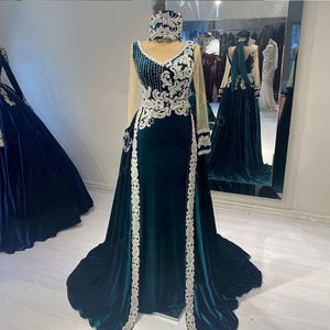 Traditional Albanian Caftan Evening Dresses with detachable train Applique hunter Costume Robe De Soiree De Mariage Prom Gowns 287L