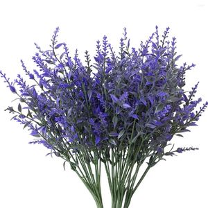 Dekorativa blommor 7-Fork Simulering Vete Ear Lavender Artificial Flower Plastic Decoration Plant Pastoral Purple Sim