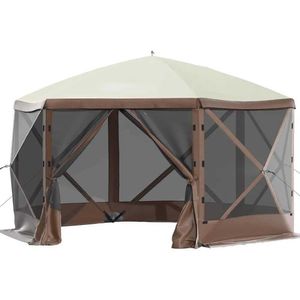 Tende e rifugi da 10 x piede di piattaforma da campeggio Tenda pop-up a 6 lati con finestre a griglia grandi tende da sole all'aperto Tentq240511