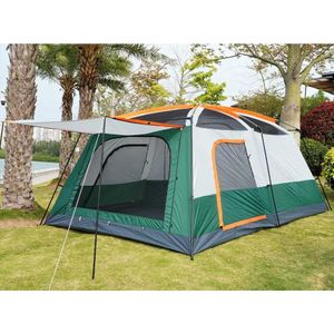 Zelte und Schutzhütten Super Large Tent Family Kabine mit Net Camping, die wasserdichtes Doppelschicht im Freien Tentq240511 sammelt