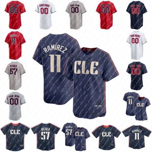 4 Brayan Rocchio Camisa de beisebol Jose Ramirez Bo Naylor Shane Bieber Steven Kwan Andres Gimenez Emmanuel Clase Tanner Bibee Gavin Williams Myles Straw Austin Hedges