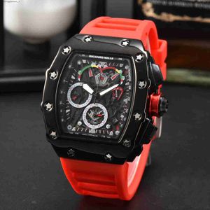 Fashionable mens barrel watch trendy quartz six pin hollow out tape sports