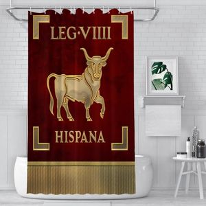 Shower Curtains Standard Of The Spanish 9th Legion Vexillum Legio IX Hispana Bathroom Ancient Romans Partition Decor