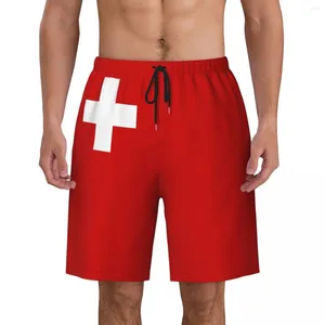 Herren Shorts Switzerland Flagge Druckbrett Sommer Cool Running Beach Short Hosen Mann bequem y2k lustige große Trunks