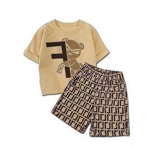 Designer Baby Kids Suits Childrens Sleeve Letter Lettered Shorts Shirt