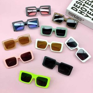 Sunglasses Korean Cute Childrens Rectangular Fashion Retro Square Outdoor Glasses Cool Style d240514