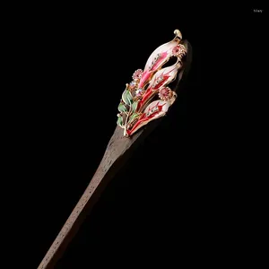 Party Favor 00177 Chinese Jewelry Traditional Womens Wood Clasps Hairpin Classical Lady Hair Pin Butterfly Flower Wooden Sticks
