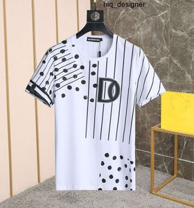 Mens Designer t Shirt Italian Milan Fashion Polka Dot with Striped Print Tshirt Summer Black White Hip Hop Streetwear 100 Cott dsquares dsqureditys 2 dsquards 68W0