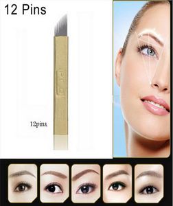 50 PCS PCD 12Pin Permanent Makeup Manual Eyebrow Tattoo Needles Blade For Microblading Pen3613801