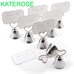 Favor de festas 12pcs prata/ouro Bell Place Holder Favores de casamento com os suportes de mesa para os titulares de mesa Drop