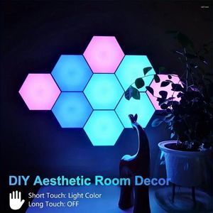 Wall Lamp 1pc Touch Sensitive Night RGB Lighting Geometric Module DIY Assembly Light For Living Room Bedrooms Lovers