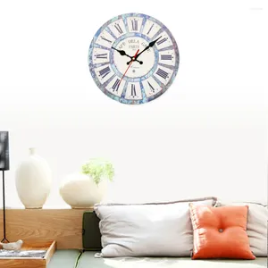 Wall Clocks Retro Clock Country Style Silent European American Bamboo Decorative Hanging Pictures For