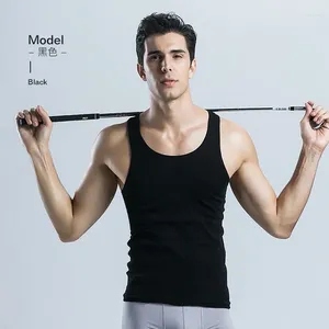 Tampo masculino Tops de verão com puro algodão puro puro puro Racerback Sports Fitness Leisure Roufera sem mangas