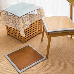 Kudde japansk stil fast färg tatami sittplats kylning cool sommar andas rotting stol icke-halkmatta enkel hemdekoration pall