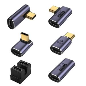 1 st 90 graders USB C Converter Type C Adapter Kvinna till manlig höger vinkel armbåge USBC hörlurar ljuddata laddningsförlängare adaptrar